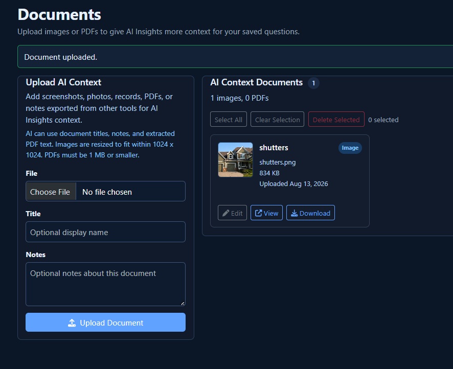 LifeTrends documents page screenshot